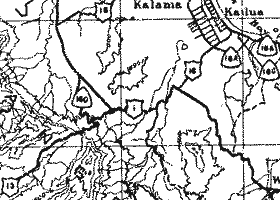 Sample of 1946 Army Day map of Oahu