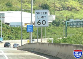 60 mph speed limit sign on Interstate H-3