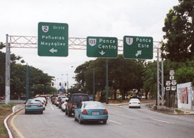 PR-1/PR-2/PR-133 junction in downtown Ponce