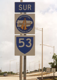 New-style Puerto Rico autopista route marker