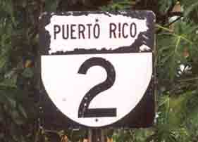 Old-style standard Puerto Rico highway route marker