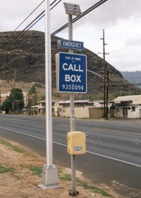 State-maintained emergency callbox on route 93 in west Oahu