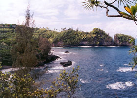 Scenic view of Onomea Bay