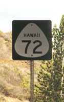 Route 72 marker with state name