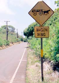 Wagon crossing sign