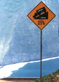25% grade sign